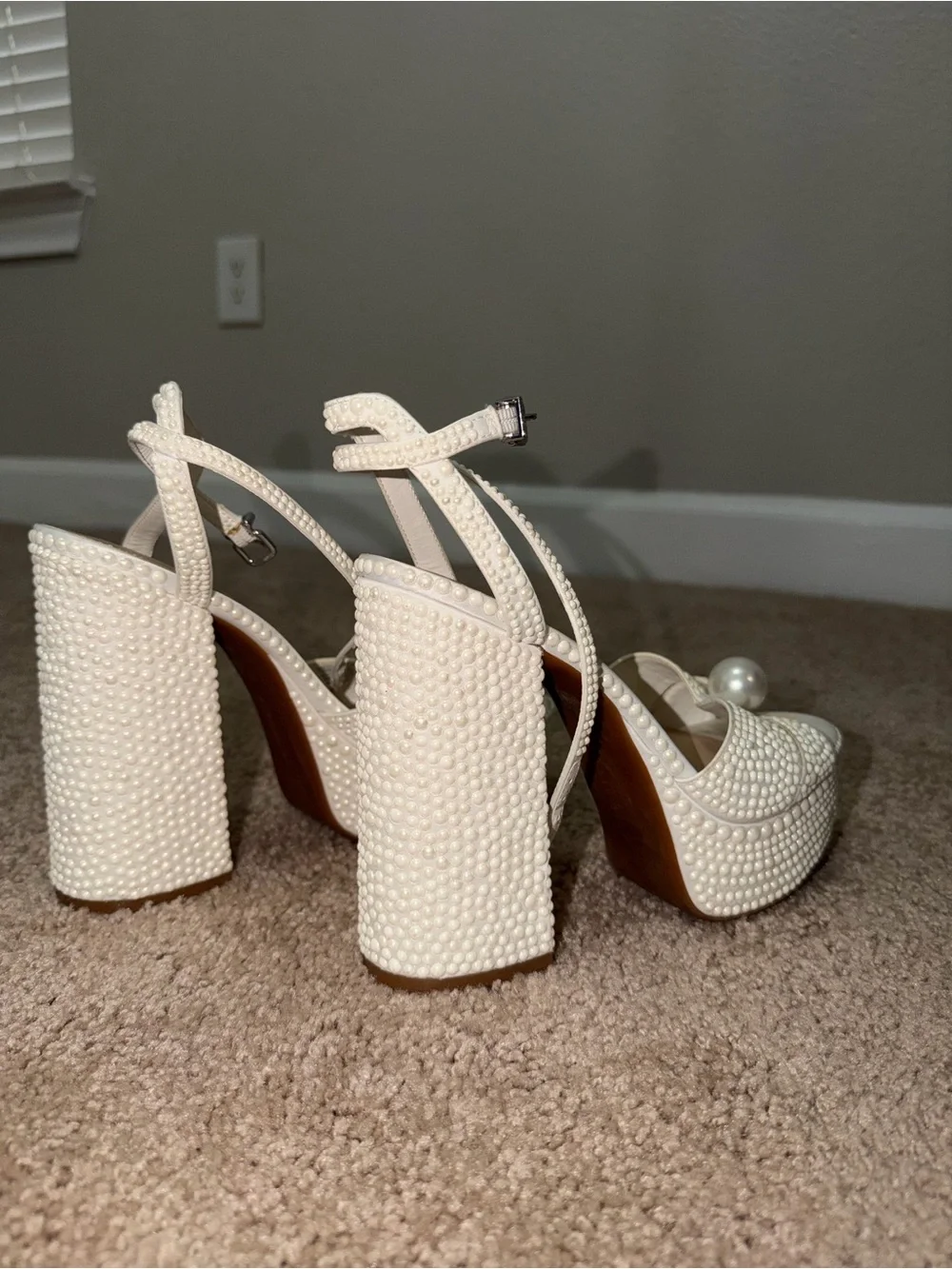 Gianni Bini KemaraTwo Embellished Pearl Platform Sandals.